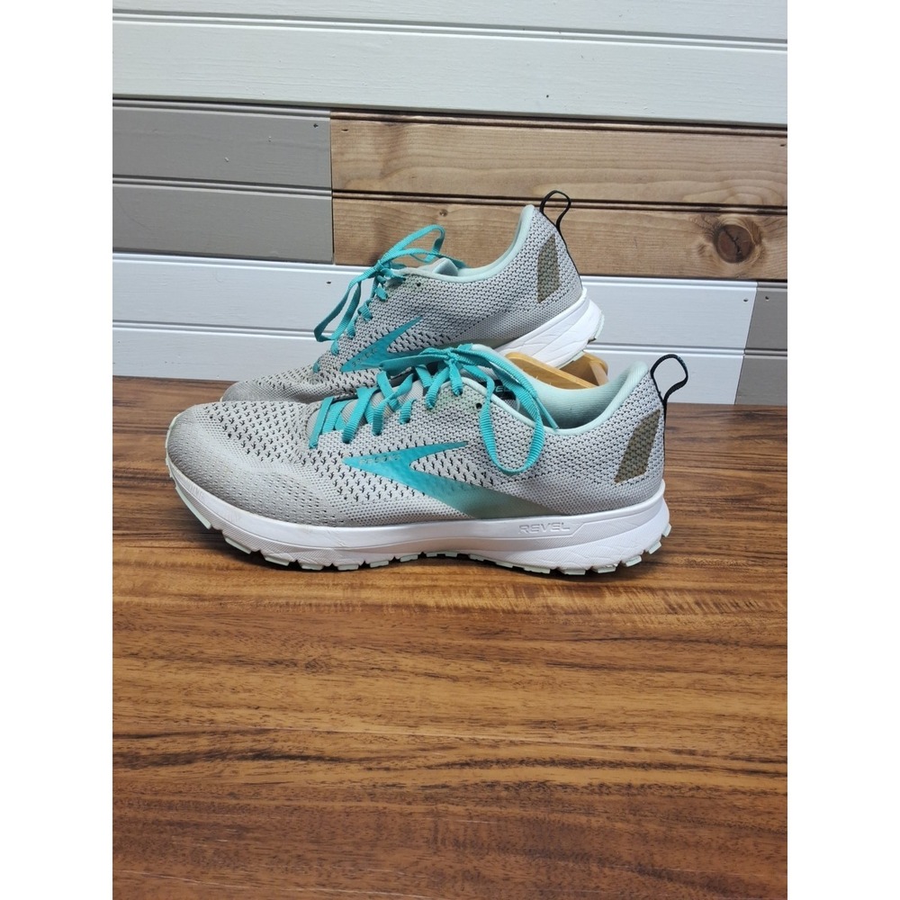 Brooks Revel 4 Gray Teal Running Sneakers Training Athletic Shoes Womens Size 12